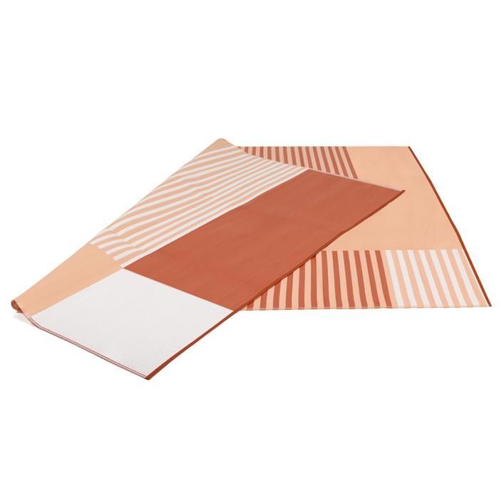 IDMARKET Tapis extérieur GEOMETRIQUE terracotta 270 x 370 CM