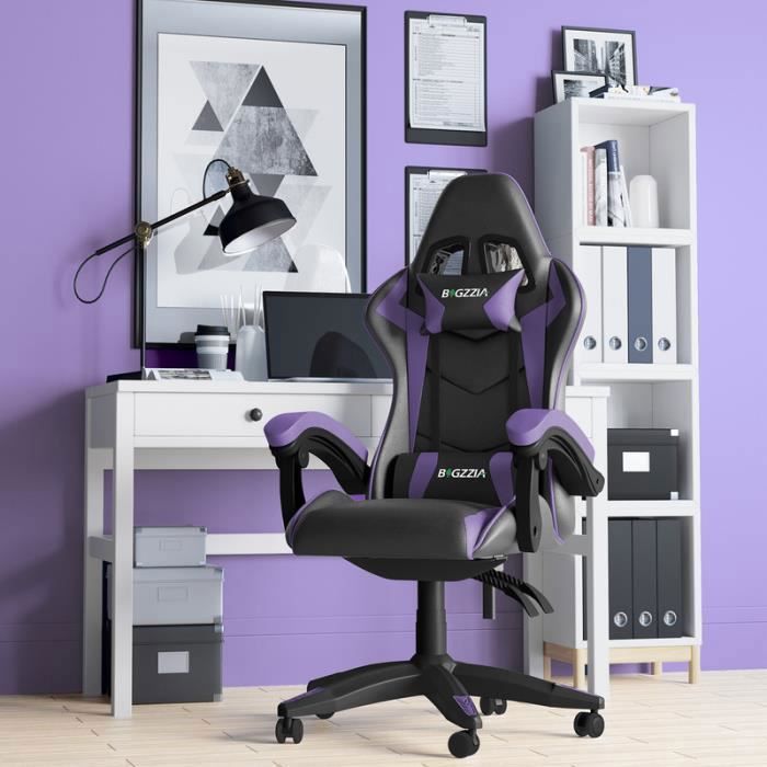 Office Chair - Rattantree Gaming Chair - Adjustable Racing Gaming Office Chair - with cushion and reclining backrest -
