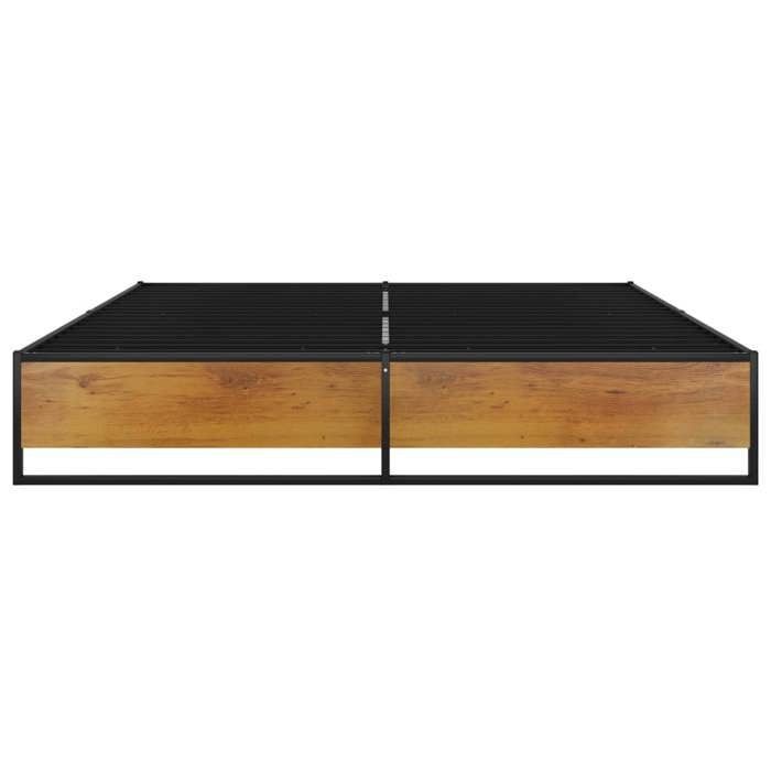 Cama de metal negra de 200 x 200 cm - Carga máxima 150 kg - Estructura de cama - Colchón no incluido - Metal negro 200x200 cm 005_562359
