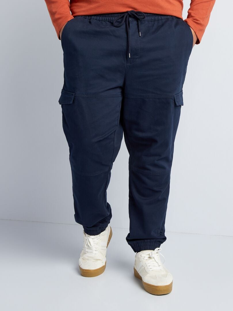 Calça chino com bolsos laterais - AZUL