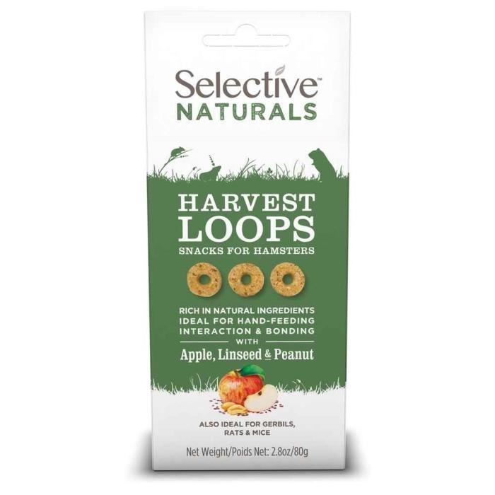 Supreme Science - Selective Naturals Harvest Loops pour Rongeurs - 80g Jaune