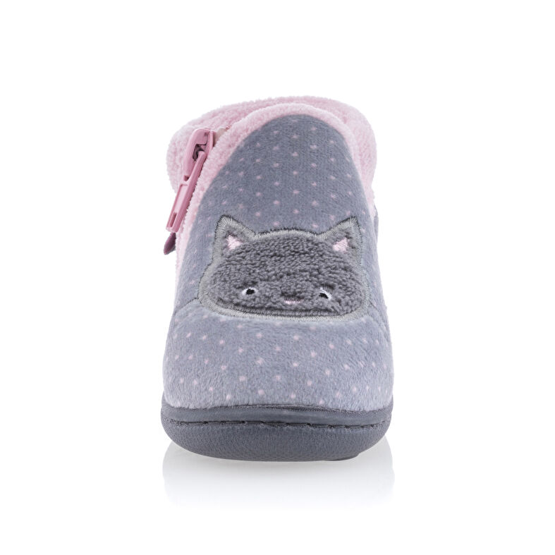 Pantufas cinza para bebê menina