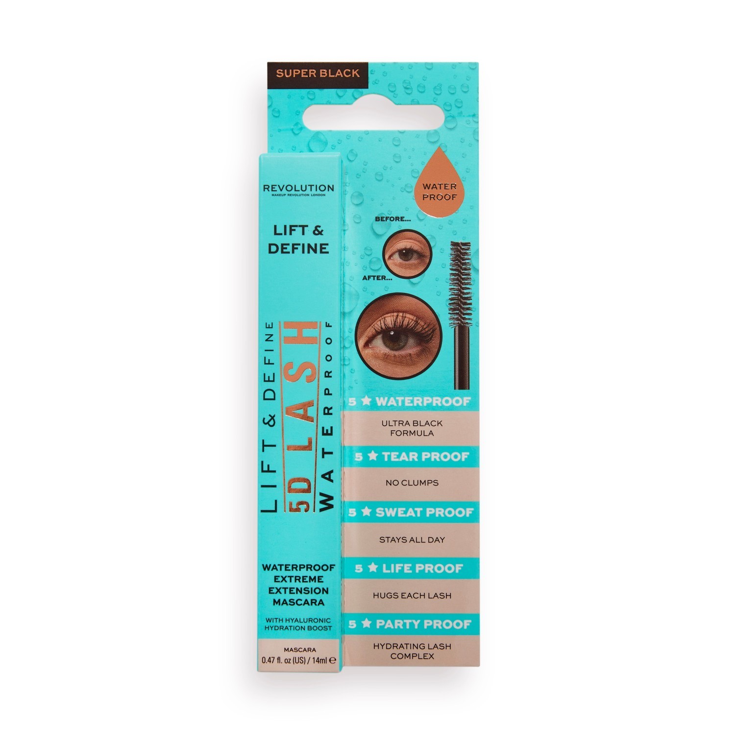 Revolution Mascara 5D Lash vodootporna maskara - 14 ml