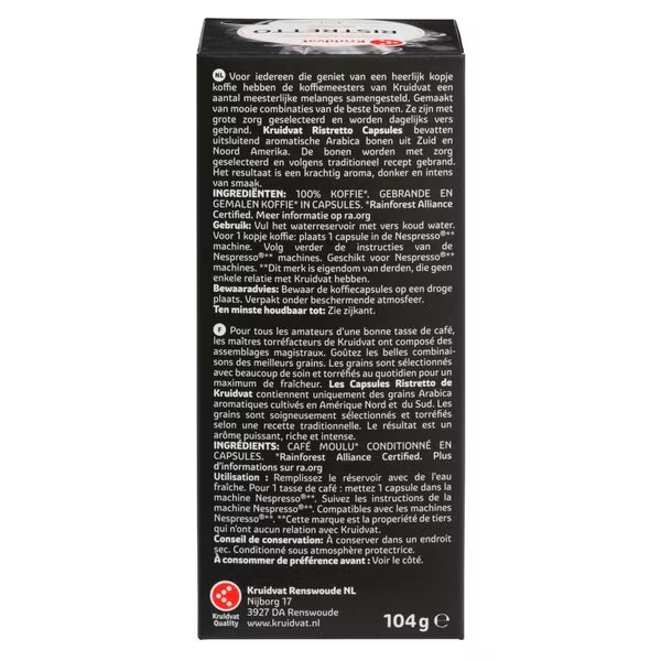 Kávové kapsuly Kruidvat Ristretto<br>20 kusov