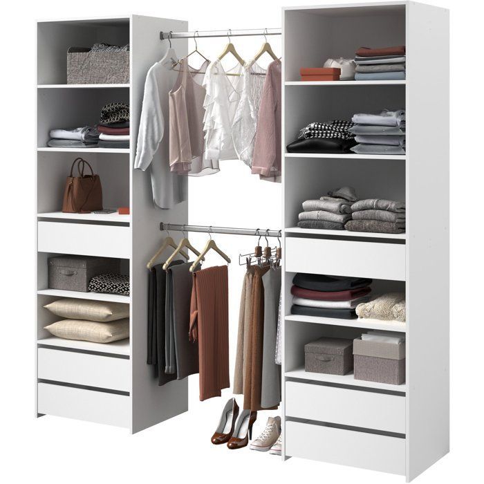 Dressing double - L199,9 x P49,7 x H200 cm - Blanc - Made in France