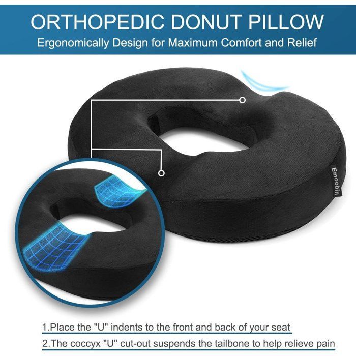 Coussin en forme de donut | Coussin pour hémorroïdes | Coussin en mousse à mémoire de forme pour la grossesse