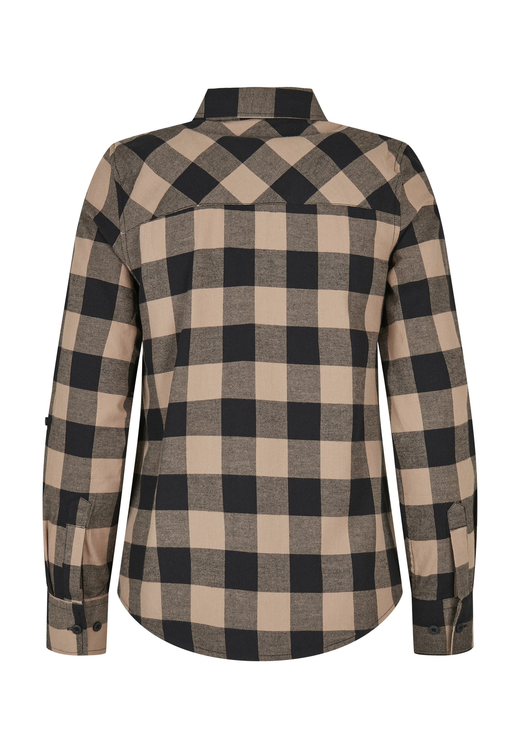 Urban Classics blūze ar pogām - melna, pelēkbrūna