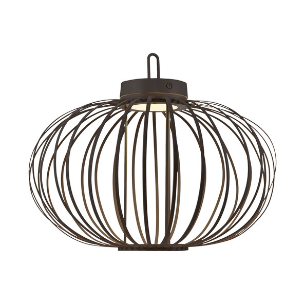 Lampă de masă și de podea Korga LED cu baterii, neagră, ⌀ 46 cm