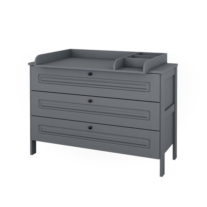 Fasciatoio Ajaton 133x98,4 cm con 3 cassetti, grigio, Vitalispa 50169