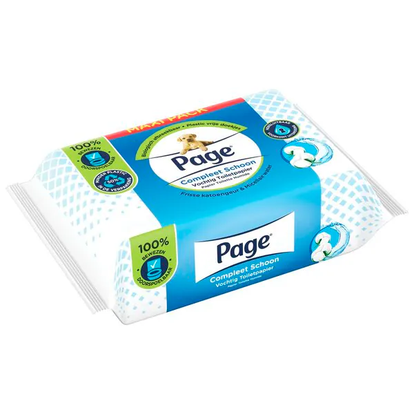 Page Fris en Schoon Vochtig Toiletpapier<br>74 stuks