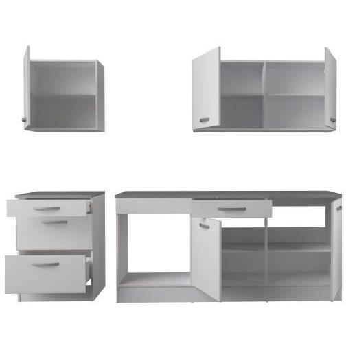 Cocina completa OSLO - 240 cm de ancho - Blanca - Encimera incluida
