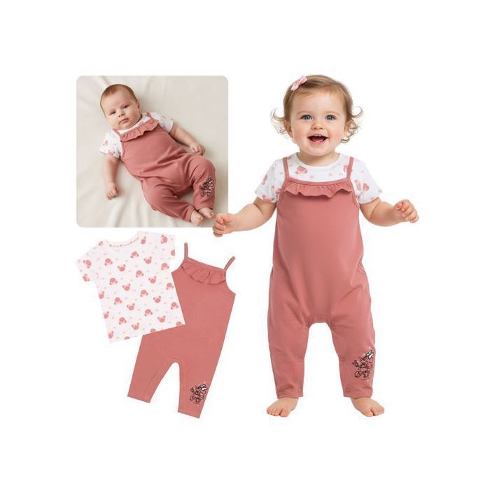 Conjunto de Minnie Mouse de Disney para bebés, suave y cómodo, de algodón, ideal para regalar. Talla 68 cm.