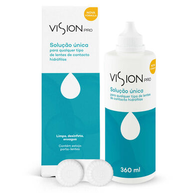 Vision Pro -piilolinssien puhdistusneste, kertakäyttöliuos, 360 ml
