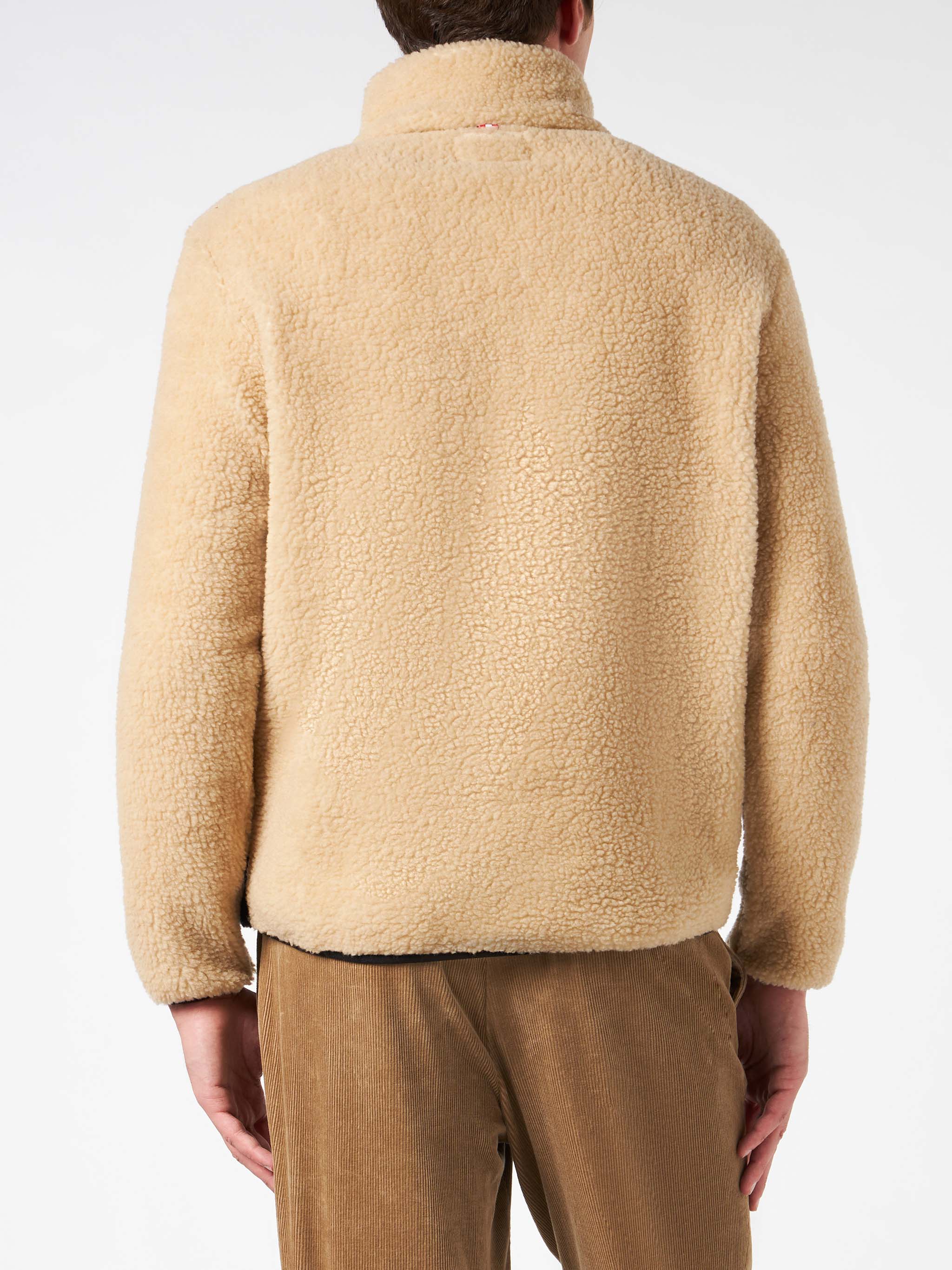 Sherpa-Jacke für Herren mit Saint-Barth-Reißverschluss und Aufnäher