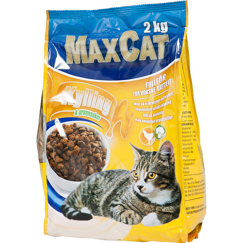 Alimento completo para gatos MaxCat, 2 kg, pollo.