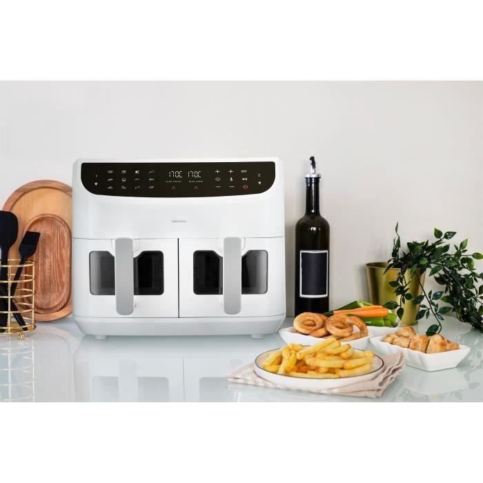 Freidora de aire - MEDION - P20 XXL Twin - 2600 W - 2 cestas - 9 programas - Blanca