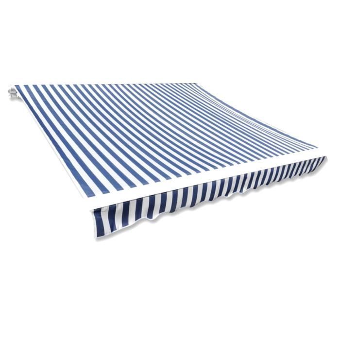 Toldo - KAI - Manual - 3 x 2,5 m - Protección UV - Azul y blanco