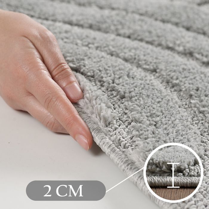 Alfombra Teppium gris de pelo rizado para salón y dormitorio, 60 x 110 cm, estilo bohemio escandinavo, alfombra decorativa.