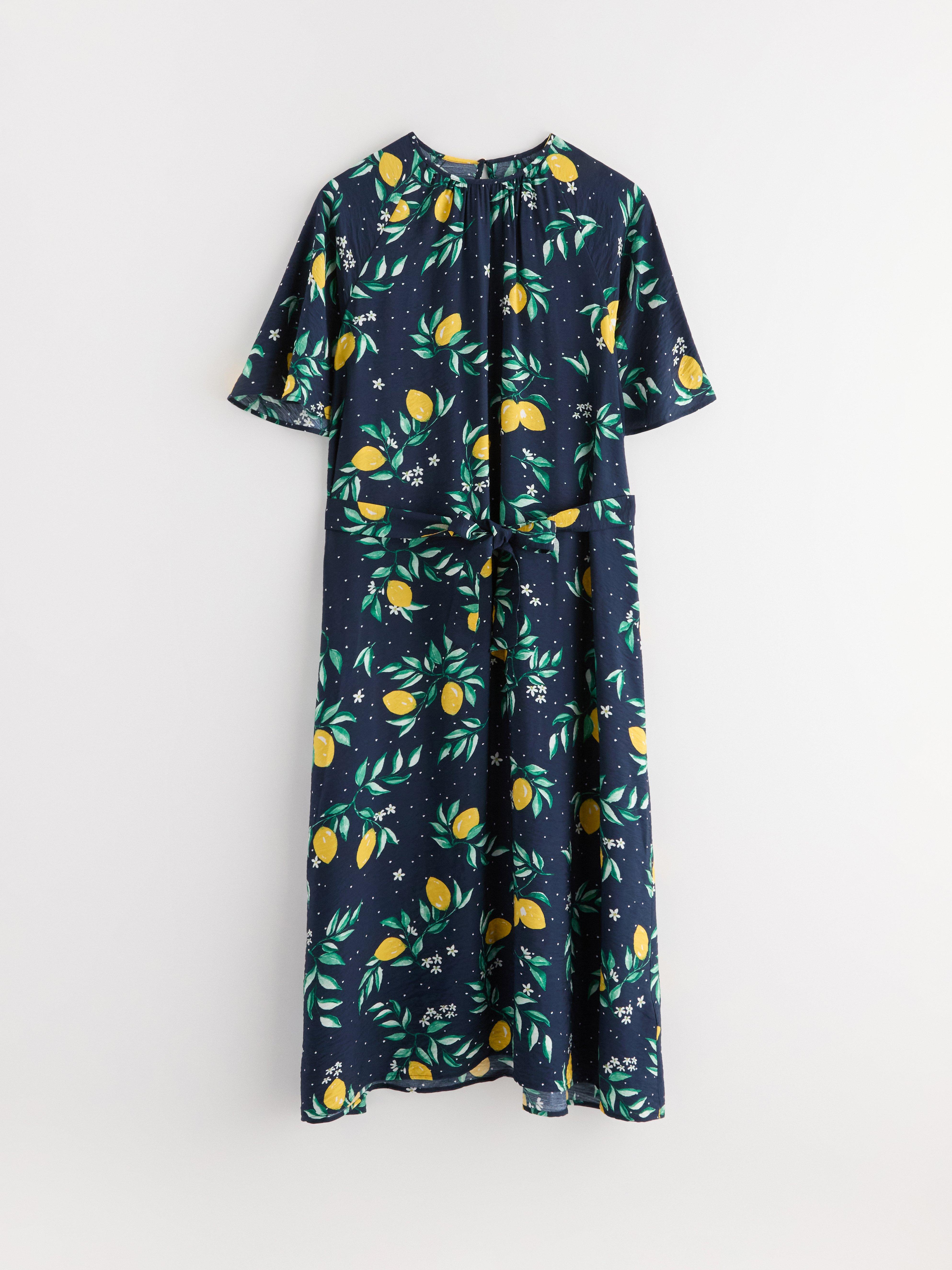 Vestido midi azul-marinho