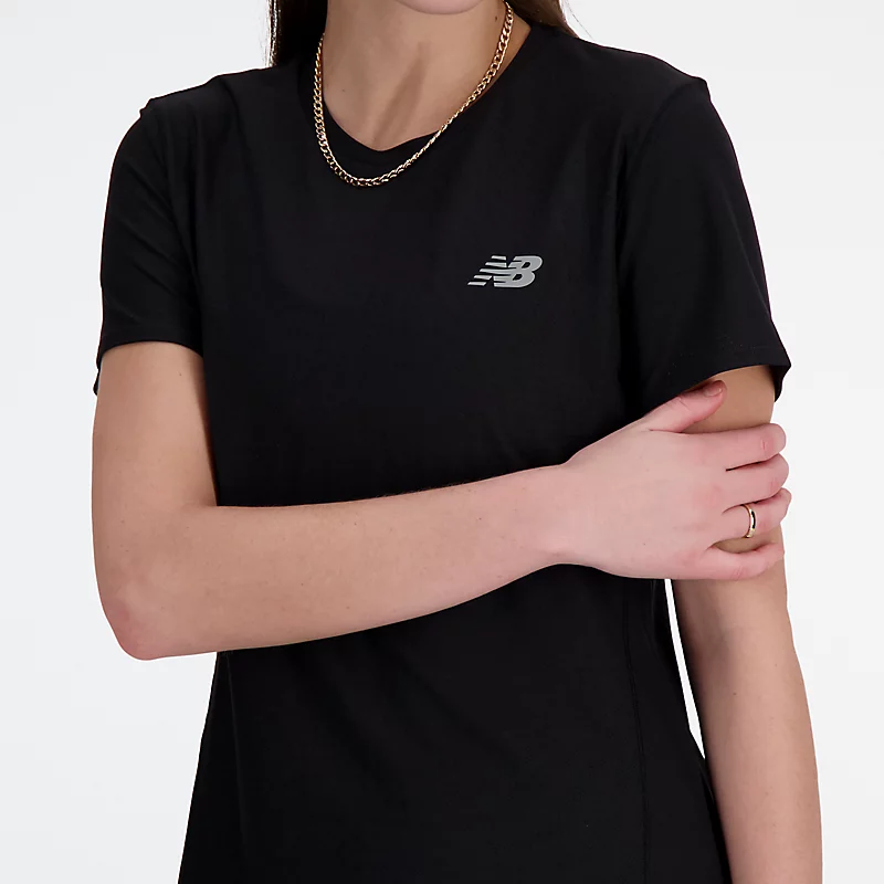 Tricou slim din jacquard pentru femei - NEGRU