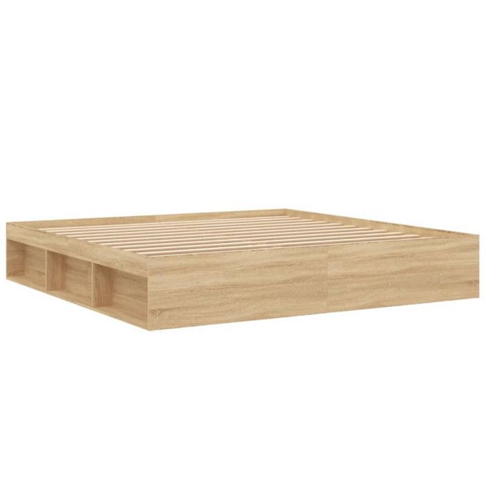 vidaXL Cadre de lit chêne sonoma 200x200 cm 3203889