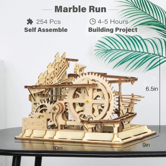 Robotime - Marble Parkour - Puzzle 3D Bois - Circuit a Bille - 233 Pièces