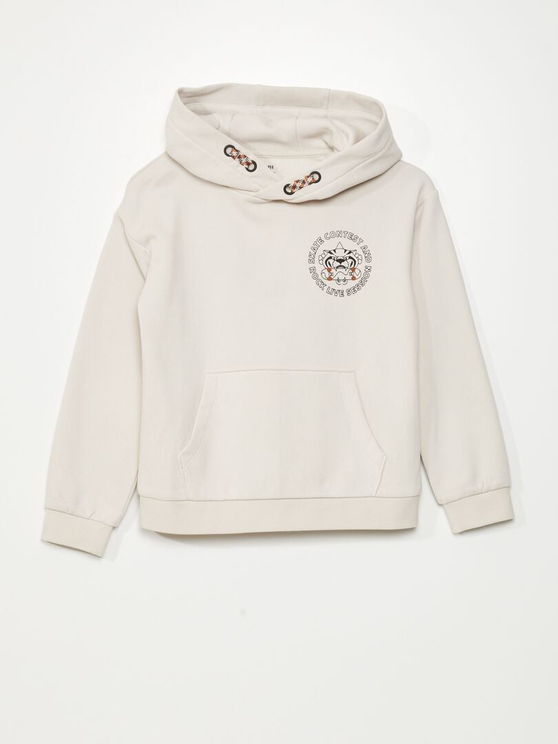 Sudadera con capucha de felpa - BLANCA