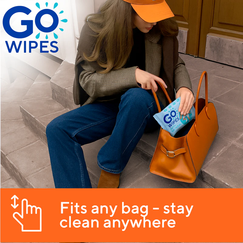 GoWipes Lenços umedecidos antibacterianos refrescantes com propriedades antibacterianas
