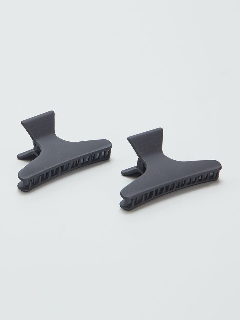 Juego de 2 pinzas para el cabello negras - NEGRO