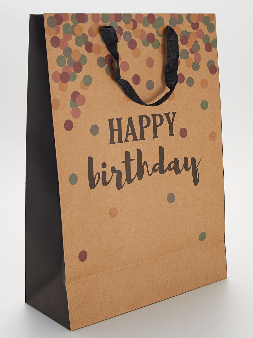 Sacola de presente de aniversário - Marrom