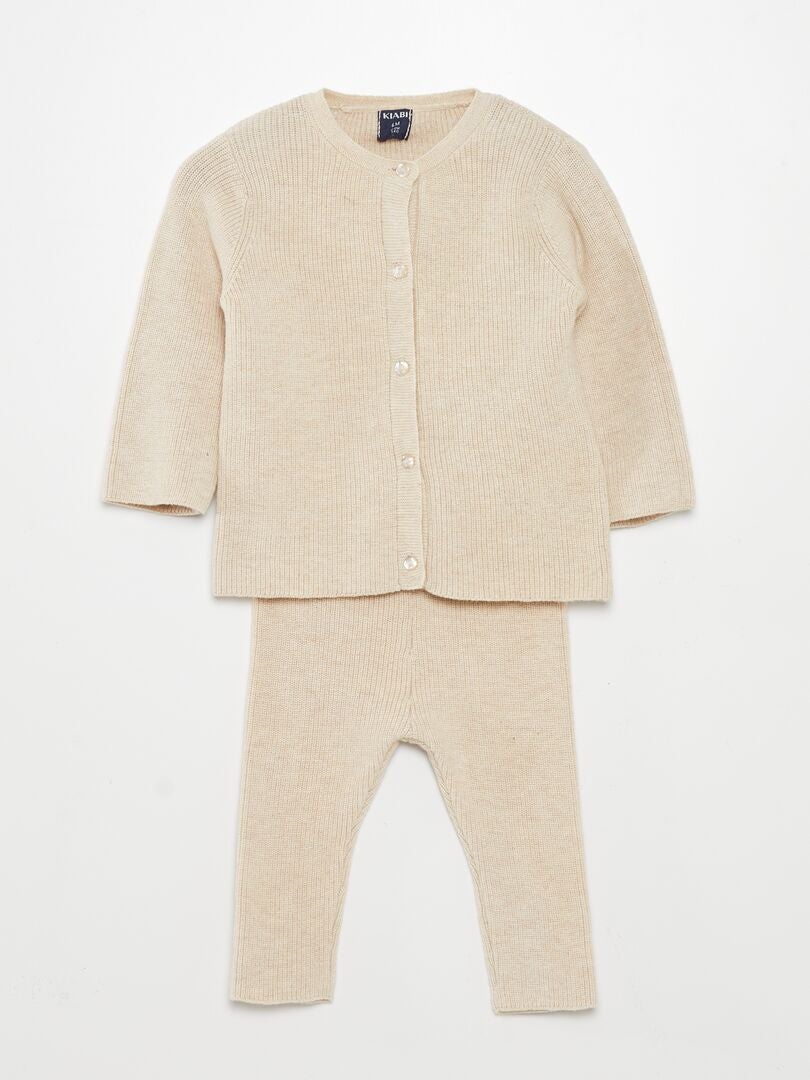 Bodysuit + legging + vest set - WIT