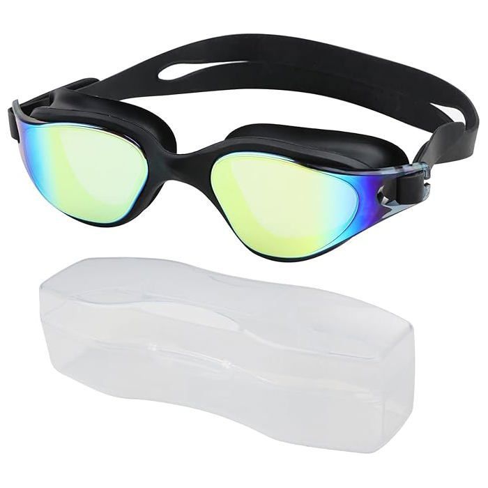 Lunettes de Natation , Lunette Piscine Avec Boîte Adulte Adolescents, Anti buée Anti UV Vision Nette Imperméable