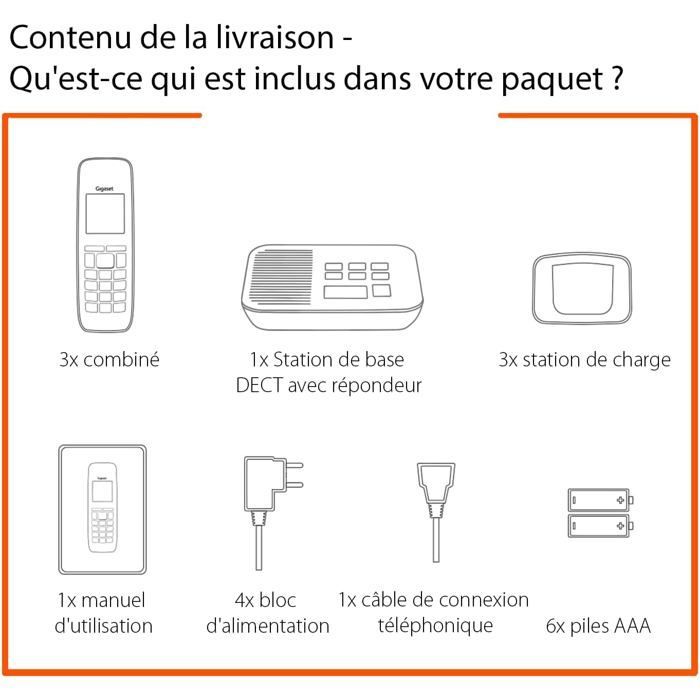FLEUVE-Vaste Telefoon-CL660A Trio-DECT Telefoon-Antwoordapparaat-3 Handsets-Antracietgrijs