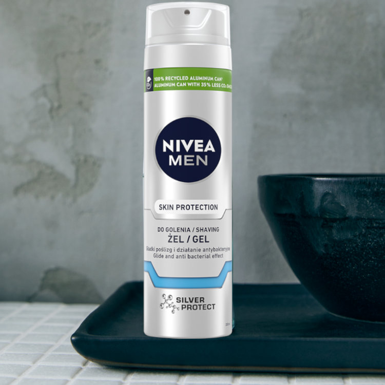 Gel de afeitar Nivea Men 200ml Protección Plata para hombres