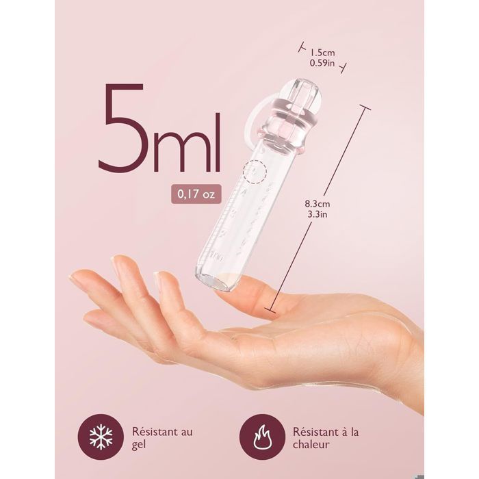 Momcozy Collecteur de lait réutilisable 6x5ml sans BPA, avec étui et lingettes Solution hygiénique et portable pour l'allaitement
