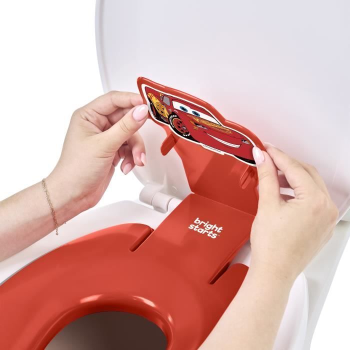 DISNEY BABY - CARS - Riduttore universale adesivo per sedile WC per bambini, innovativo, installazione rapida, semipermanente