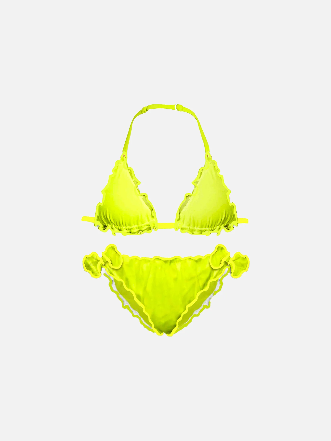 Gele fluorescerende meisjes driehoekbikini