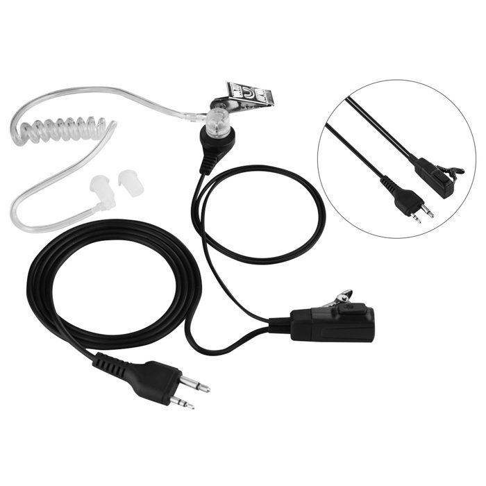 SALALIS Walkie-Talkie Headset, In-Ear Headphones with Transparent Tube, Microphone Headset for Midland Walkie-Talkie Headset