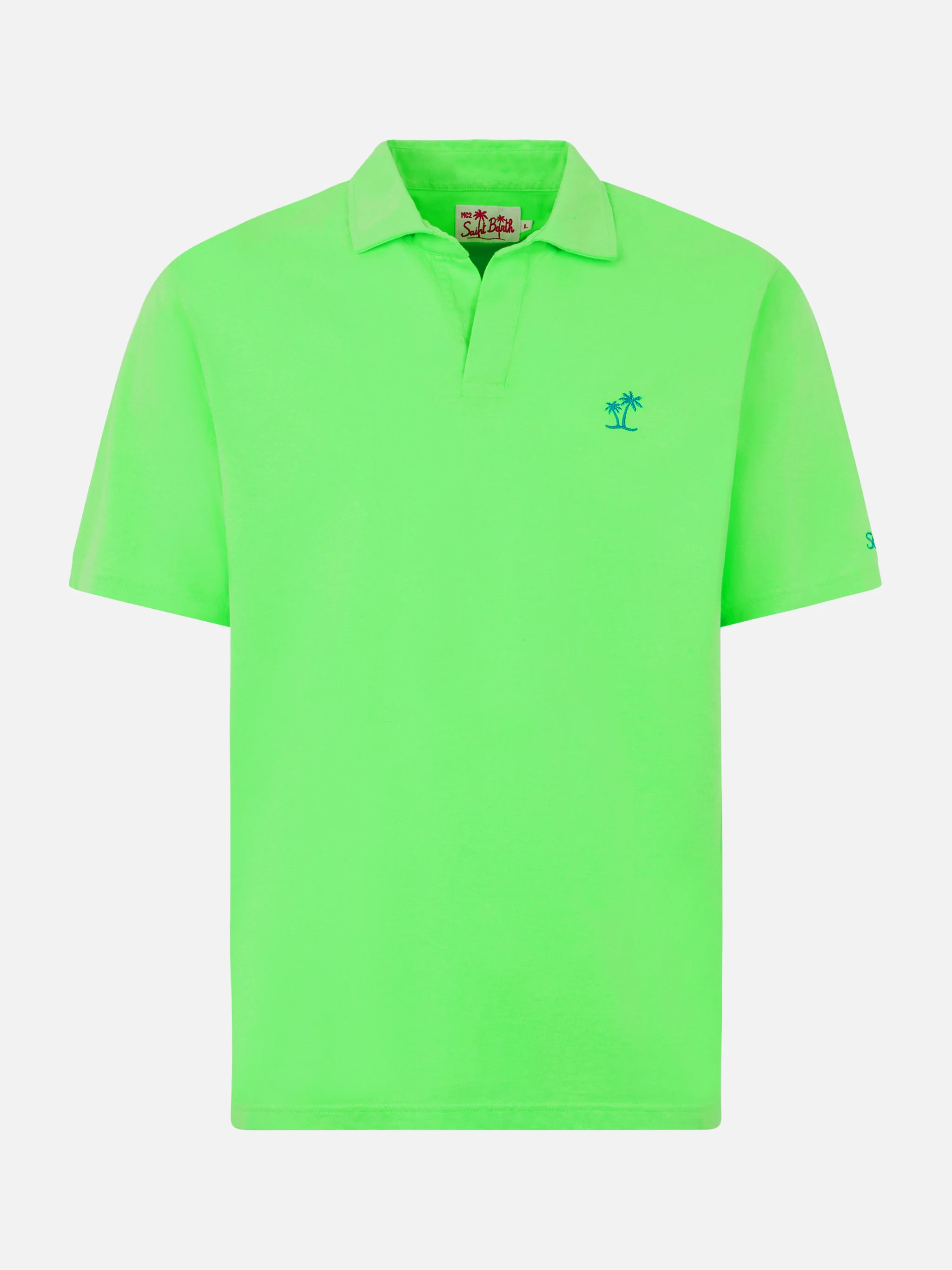 Groen katoenen poloshirt voor heren