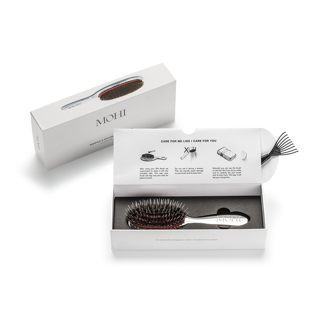 MOHI matu kopšanas suka ar sariem un neilonu, Spa Brush XS Platinum Edition – 1 gab.