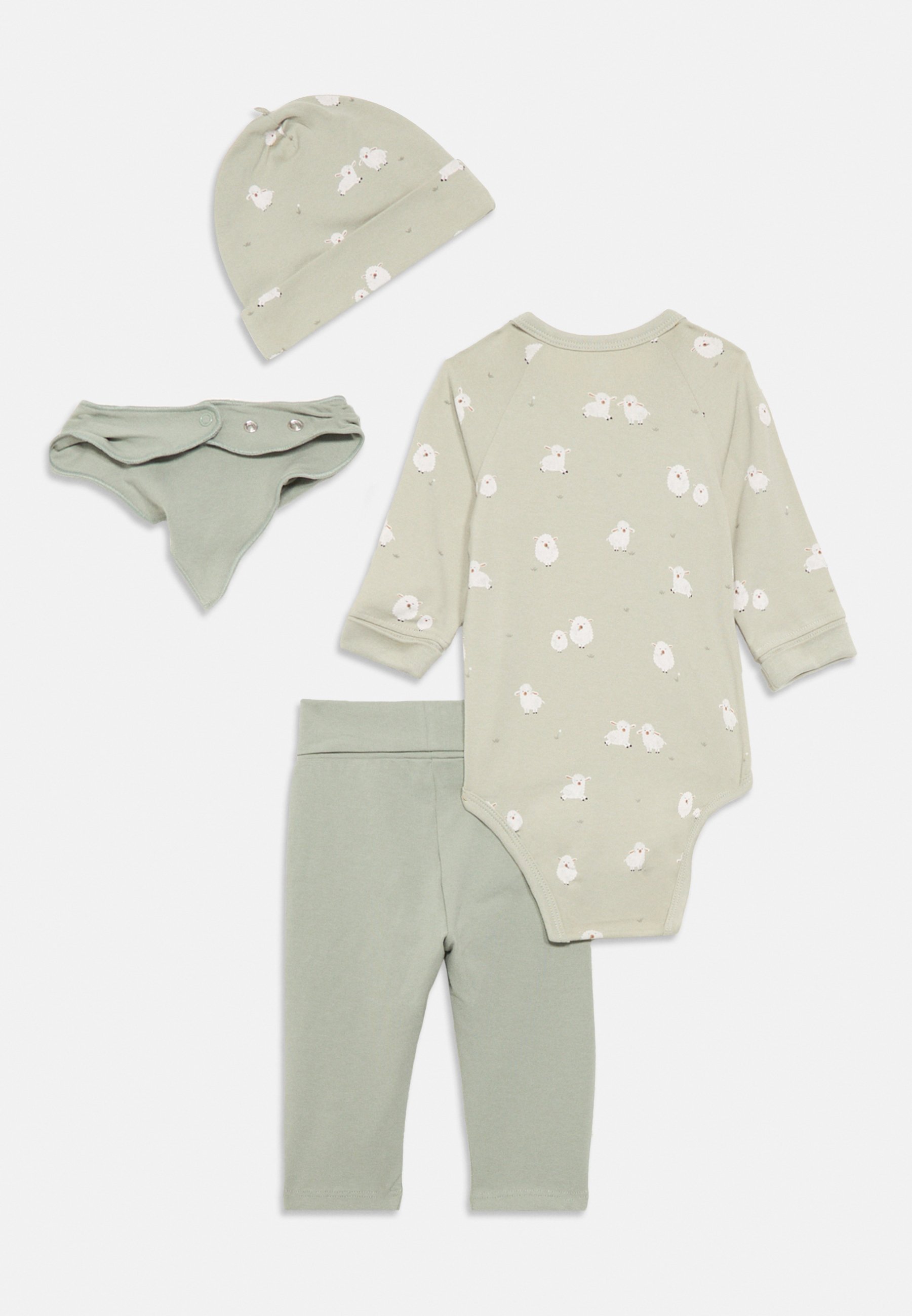 Lindex SJAAL UNISEX SET - Lichaam - licht stoffig groen