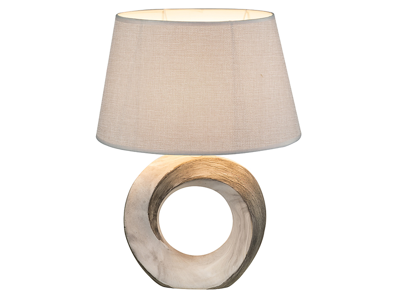 Lampa stołowa Jeremy 31 cm tkaninowa szara