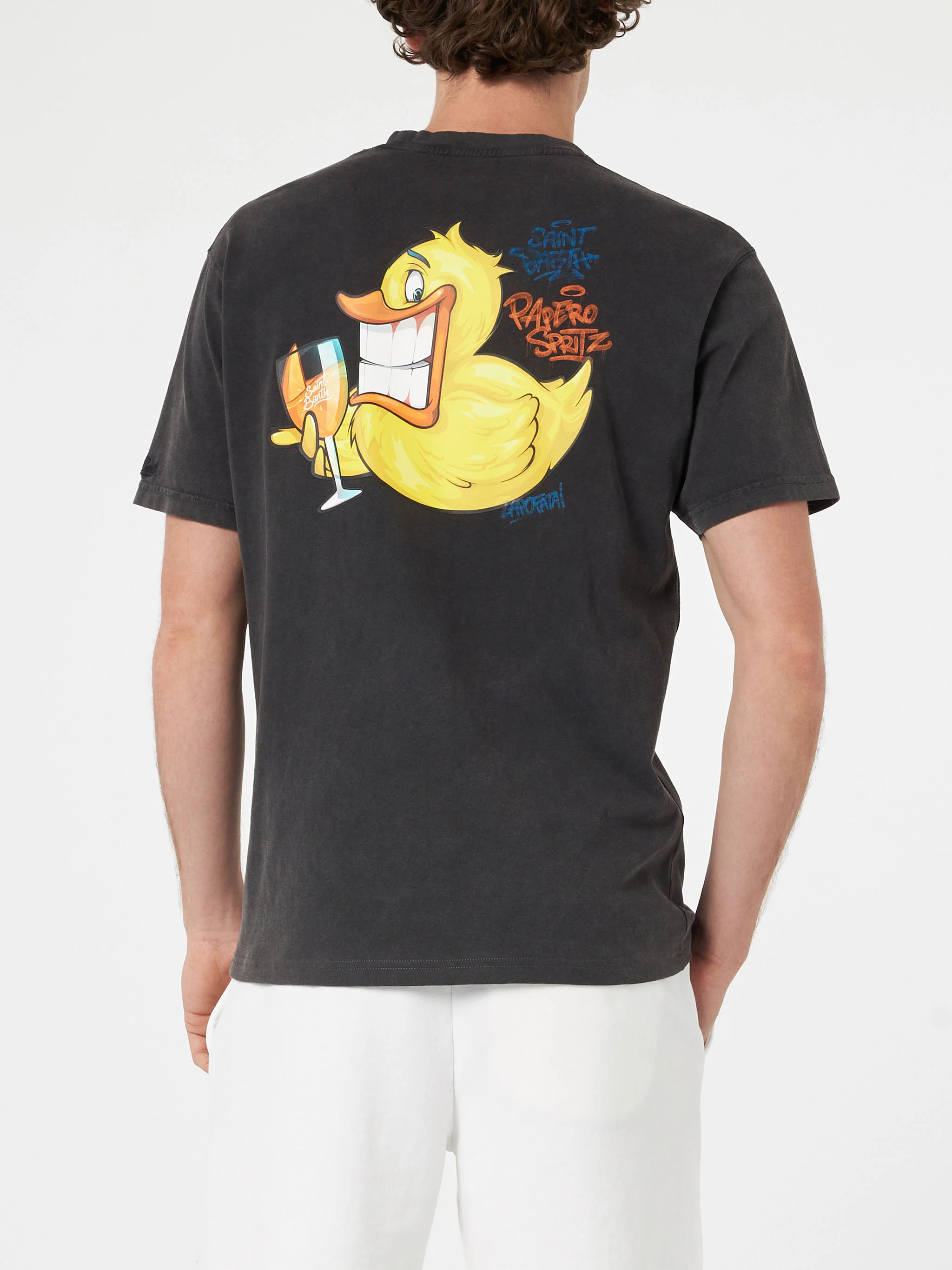 T-shirt da uomo vintage in cotone Jack con stampa Ducky Cryptopuppets