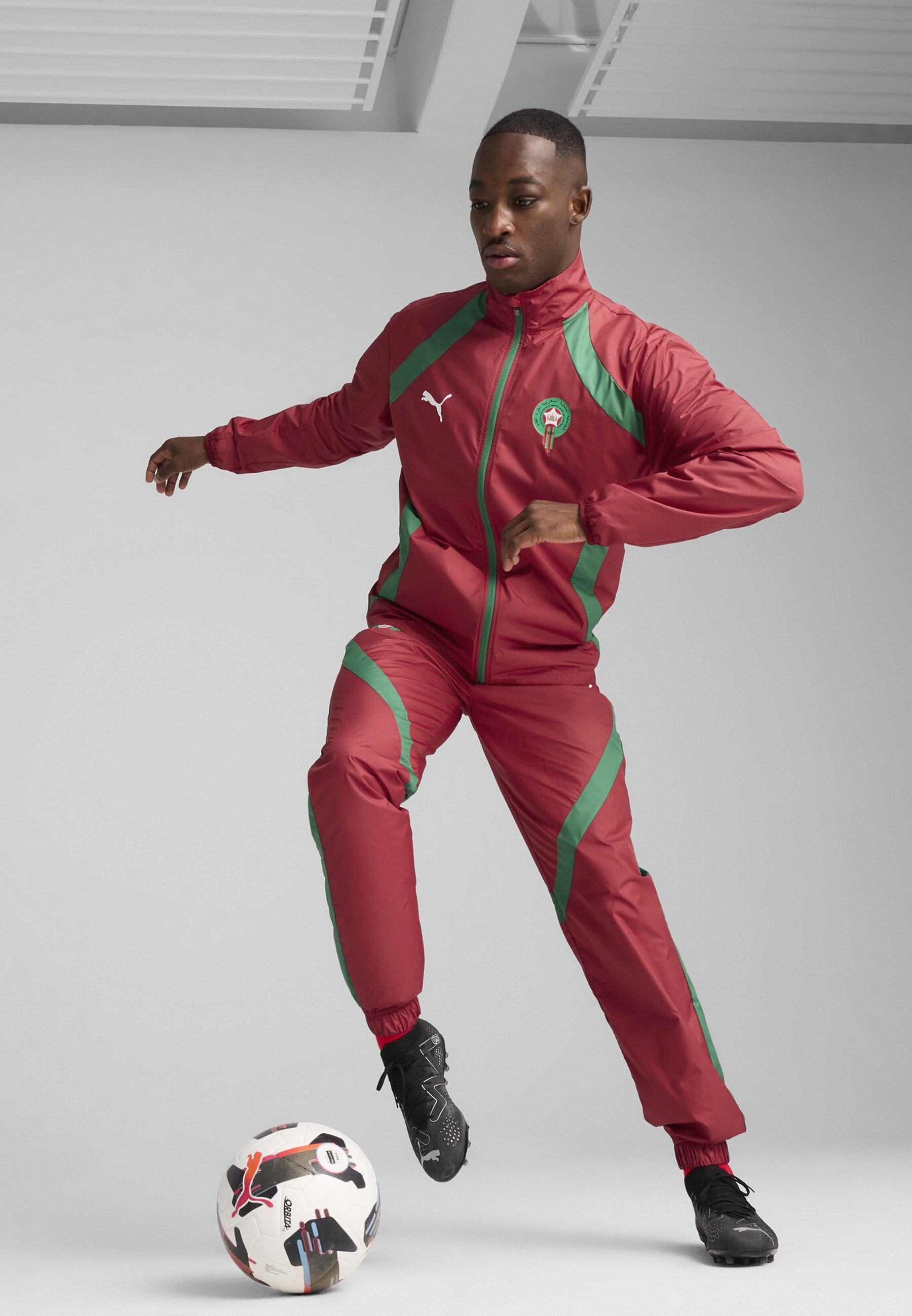 Puma MAROCCO FRMF PREMATCH WOVEN JACKET - Giacca da allenamento - rosso intenso archivio verde