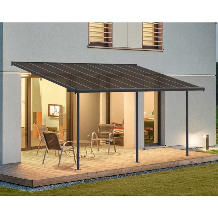 Palram Pérgola 16,7m² gris antracita - 705601