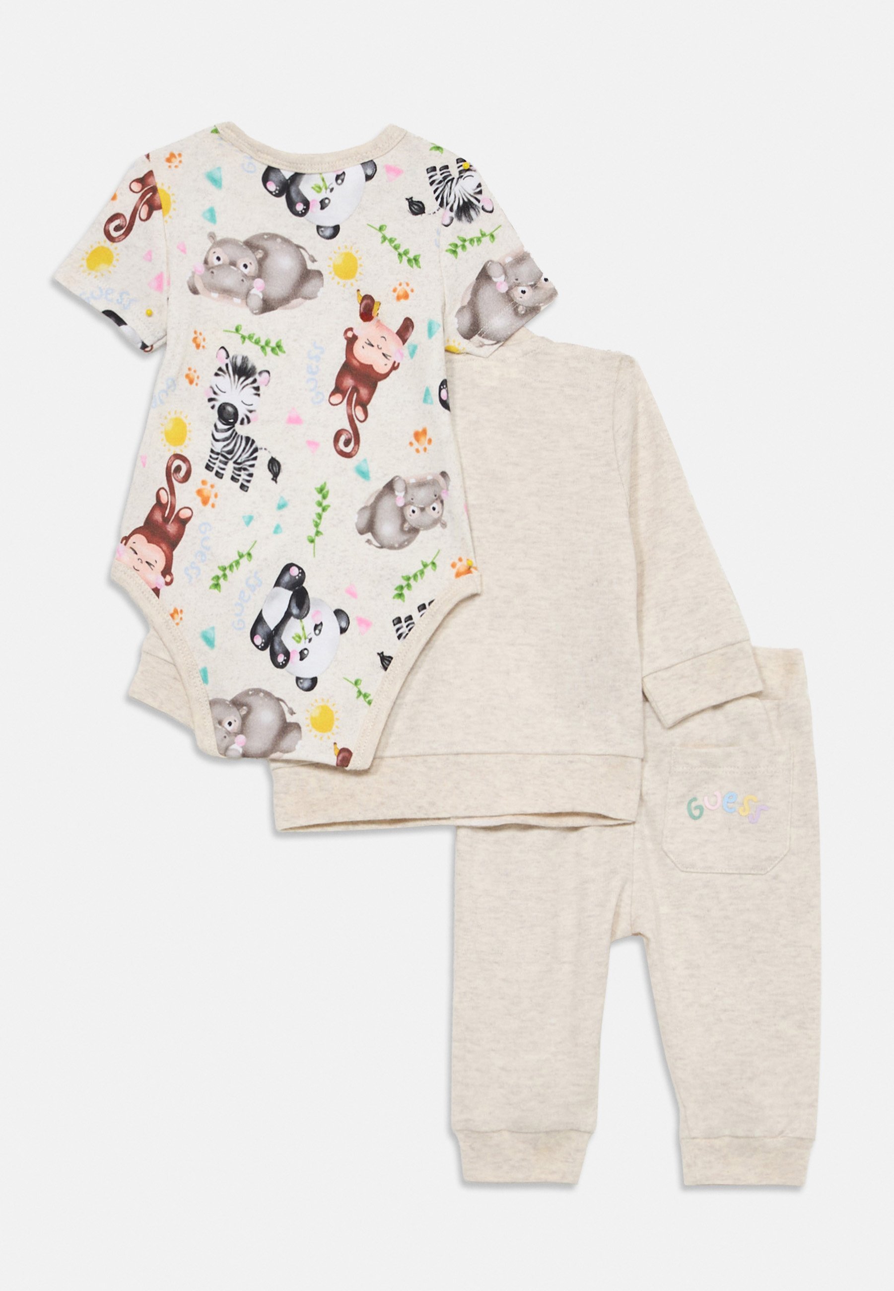 Guess BABY ACTIVE BROEKSET UNISEX - Body - licht havermout