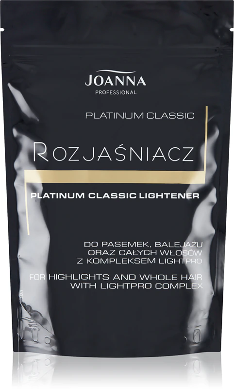 Pó iluminador Platinum Classic da Joanna Professional para cabelos loiros e com mechas.