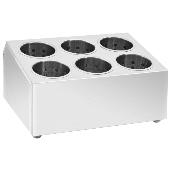 Pojemnik na sztućce Srebrny 38.5 x 30.5 x 20 cm Stal vidaXL