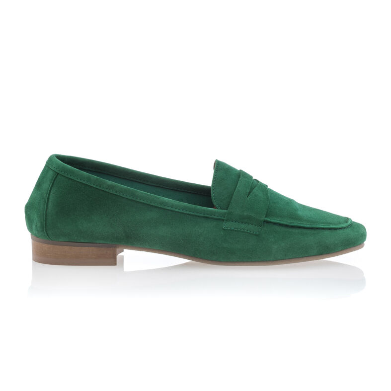 Grüne Damen-Loafer/Bootsschuhe