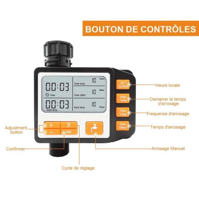 Bewässerungstimer auswählen – Automatische und schnelle Bewässerung, flexibel dank 3 Programmen, manuelle Bewässerungsfunktion
